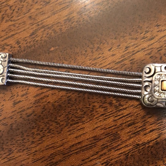 Vintage Brighton bar multi strand bracelet with Swarovski crystals - Picture 7 of 16